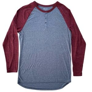 LuLaRoe Simply Comfortable Heather Maroon & Gray Raglan T-Shirt ~ Men’s XL